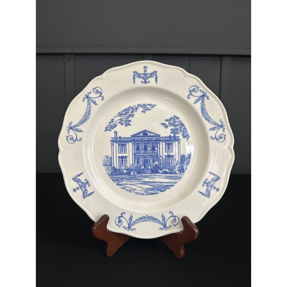 Vintage Wedgwood Queens Shape Creamware Historical Plate Boscobel 1962 10 Inch